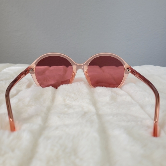 QUAY // ltd ed benefit cosmetics collaboration pink round retro-glam sunglasses main image 5